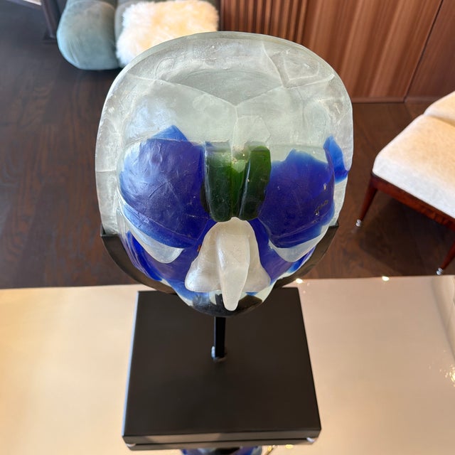 Glass 1960s Brutalist Italian Murano Glass Mask For Sale - Image 7 of 8