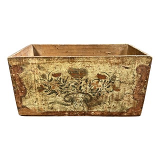 Small Painted Wooden Box, Puglia, Italy, 1700 For Sale