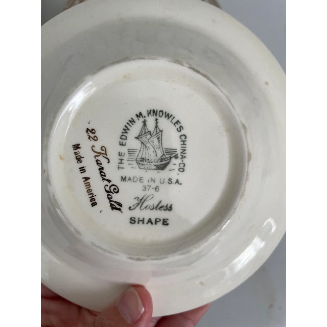 Mid 20th Century 22k Gold China Dessert Bowls-Set of 8 For Sale - Image 4 of 12