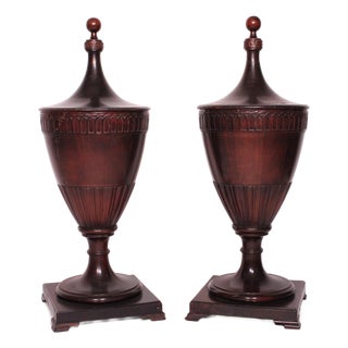 Pair of George III Style Mahogany Knife Boxes For Sale