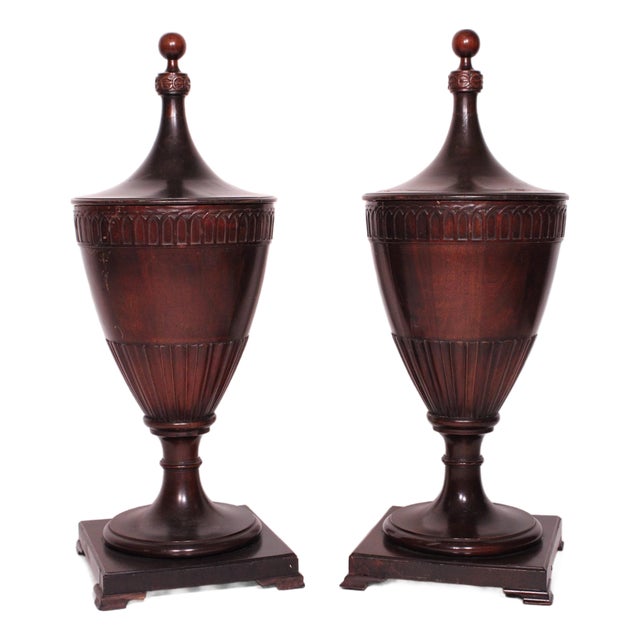 Pair of George III Style Mahogany Knife Boxes For Sale