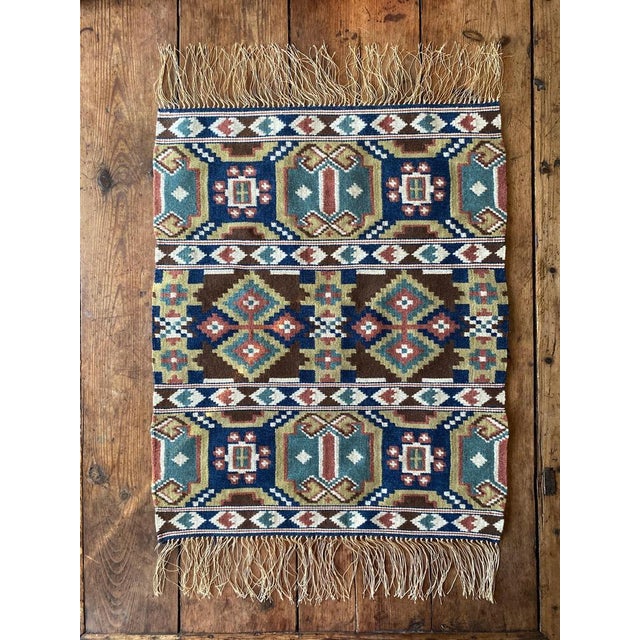 Swedish Folk Art Hand-Crafted Röllakan Tapestry, 19th Century For Sale - Image 9 of 12