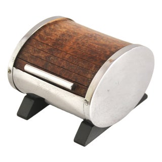 Art Deco Cylindrical Chrome-Plated Cigarette Dispenser attributed to Carl Auböck, 1930s For Sale