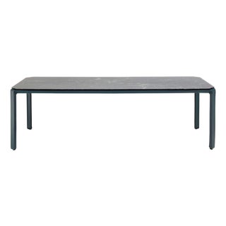 Cab Tab Dining Table in Saddle Leather & Marble from Mario Bellini For Sale