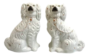 Large Ceramic Staffordshire Mantle Dogs, 1850s, Set of 2