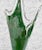 Vintage Large Italian Green Art Glass Etched Grapevine Stretch Vase For Sale - Image 6 of 10