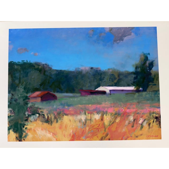 American Early 21st Century, Untitled (Farm Landscape), Contemporary Impressionist, Archival Iris Giclee on Watercolor Paper, Artist Greg Osterhaus For Sale - Image 3 of 13