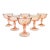 Pink Swirl Coupe Glasses - Set of 6 - France For Sale