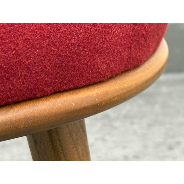 Wood Room & Board Murphy Stool Walnut + Upholstery For Sale - Image 7 of 12