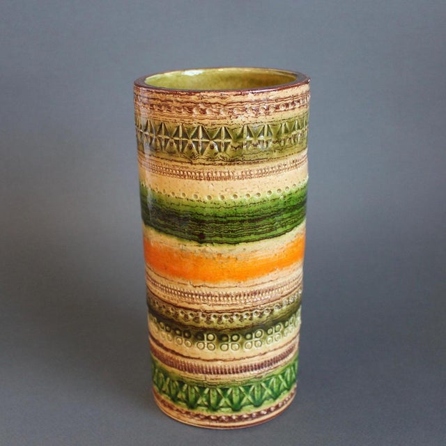 Mid-Century Modern Italian Sahara Ceramic Vase by Aldo Londi for Bitossi, 1960s, in None conditions. Designed 1960 to 1969