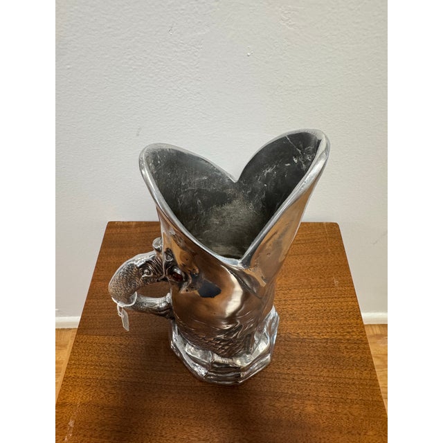Hollywood Regency Vintage Arthur Court Cast Aluminum Marlin Pitcher, 1977 For Sale - Image 3 of 10