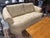 Vintage Ethan Allen Cream Damask Skirted Sofa For Sale - Image 12 of 12
