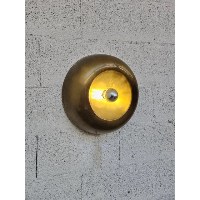 Circular Brass Sconces, Italy, 1960s, Set of 2 For Sale - Image 4 of 11