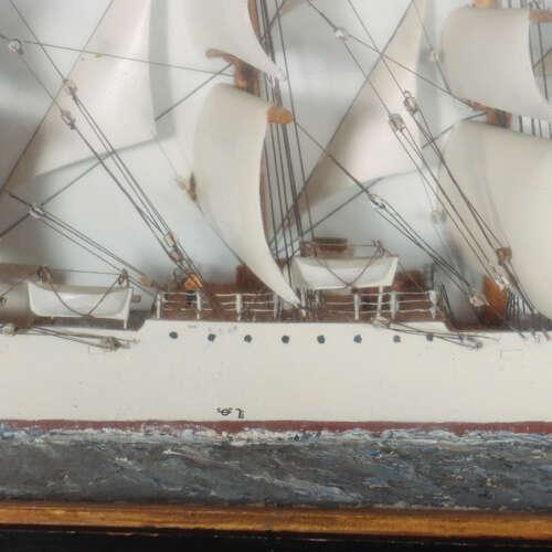 Gray Swedish Diorama of the Flying Cloud, 1890s For Sale - Image 8 of 10