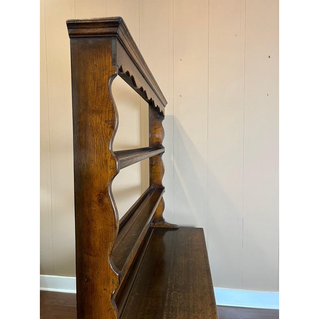 Wood Antique English Dresser Sideboard Plate Rack Potboard Jacobean Tiger Oak C1900 For Sale - Image 7 of 18