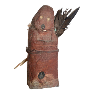 Antique Native American Hand-Carved Human Effigy Stone Figure 14"h