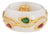 Vintage White Jade Ring Sz 5 Gemstones Vine Leaves 18k Yellow Gold Band For Sale