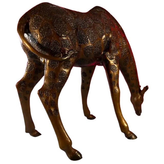 Mid 20th Century Vintage Bronze Giraffe Sculpture For Sale - Image 5 of 15