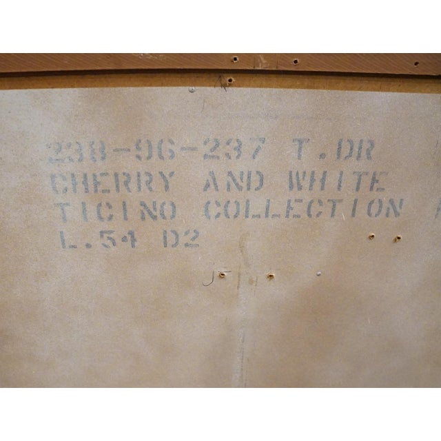 Bassett Furniture Ticino Collection Cream Painted 57" Double Dresser W. Solid Cherry Top 238-96-237 For Sale - Image 13 of 13