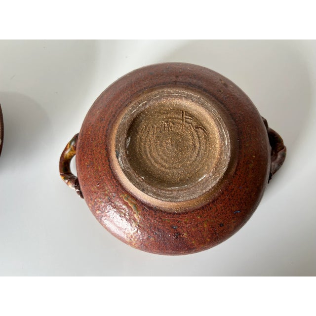 Brown Mid Century Modern Stoneware Studio Pottery Lidded Casserole/ Sold For Sale - Image 8 of 13