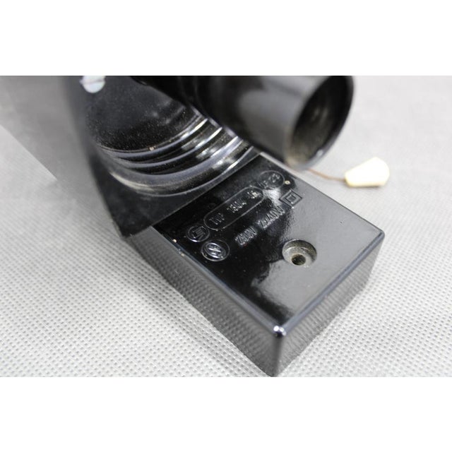 Black Mid-Century Modern Wall Light in Bakelite and Glass, 1960s For Sale - Image 8 of 12