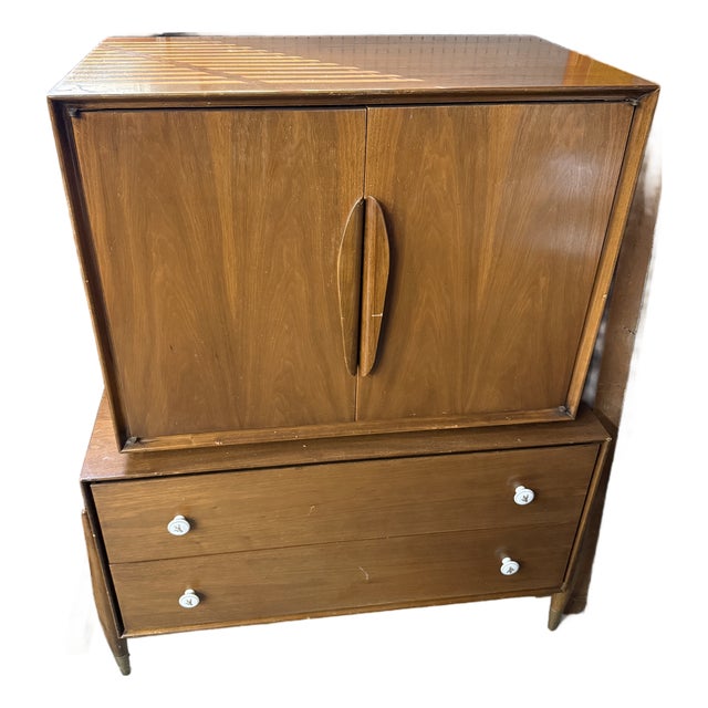 Vintage John Cameron Mid-Century Modern Highboy Dresser / Gentleman’s Chest For Sale
