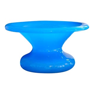 Late 19th Century French Blue Opaline Bowl For Sale