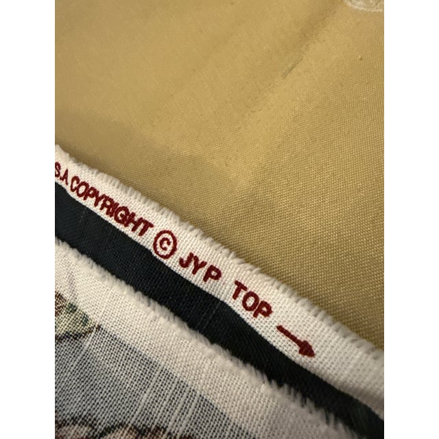 Vintage Jay Yang Navy Jacobean Floral Decorator Fabric, 5 Yards For Sale - Image 9 of 11