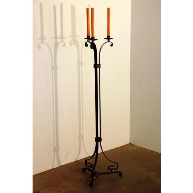 French 1940s Candelabra in the Style of Gilbert Poillerat For Sale In Los Angeles - Image 6 of 9