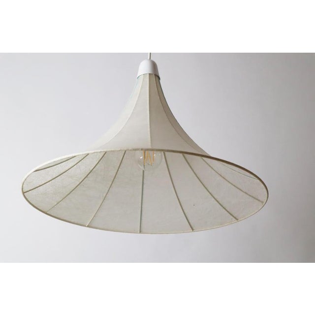 Cocoon Hanging Lamp in the Shape of Tulipan with Turquoise Stripes, 1960s For Sale - Image 13 of 18