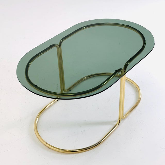 Metal Mid-Century Modern Hollywood Regency Brass Coffee Table with Smoked Glass Top, Italy, 1960s For Sale - Image 7 of 11