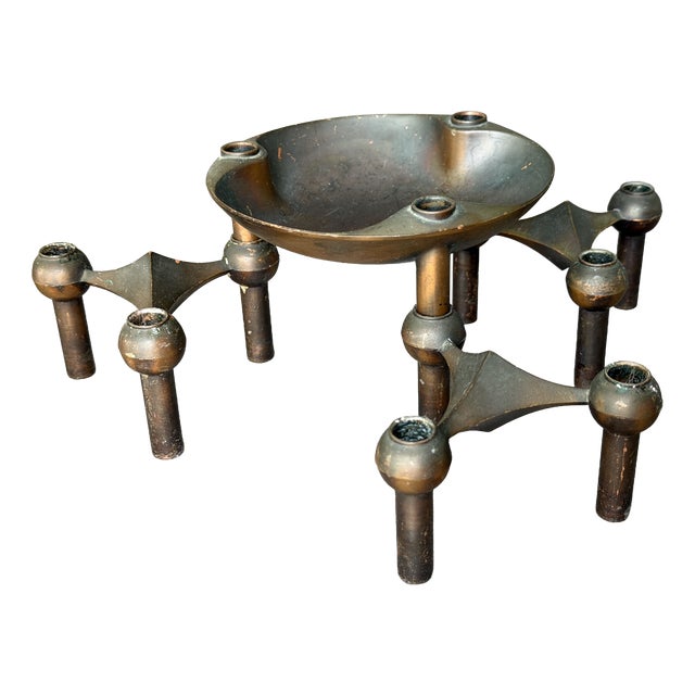 Vintage German Candlesticks by Fritz Nagel for BMF, 1960, Set of 4 For Sale