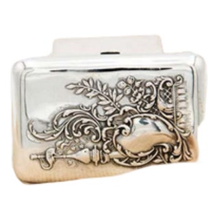 Silver Cigarette Case with Art Nouveau Style Elements For Sale