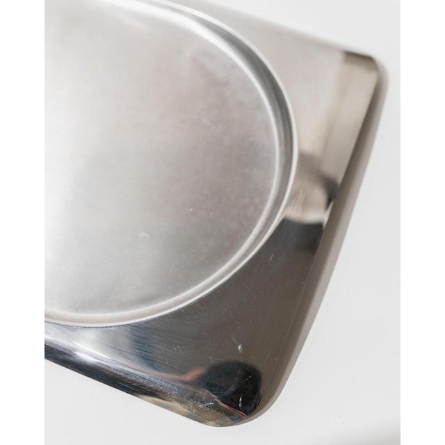 Metal Vintage Modern Minimalist Stainless Steel Tray, 1990s For Sale - Image 7 of 12