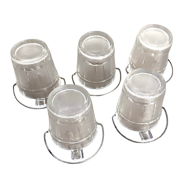 Mid 20th Century Glass Faux Oak Wood Pale Ice Bucket - A Set of 7 For Sale In Birmingham - Image 6 of 9