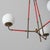 Vintage Italian Brass and Red Lacquered Chandelier with Opaline Glass, 1950s For Sale - Image 12 of 13