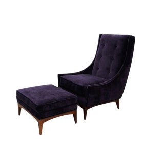 Paul McCobb Style Lounge Chair & Ottoman For Sale