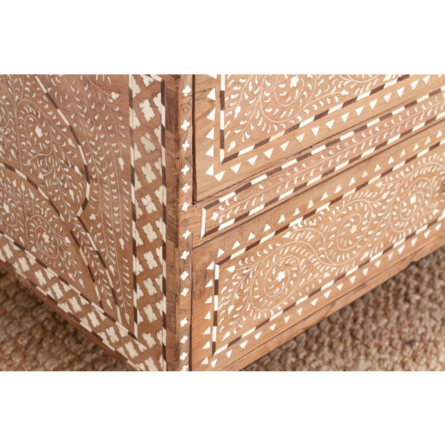 19th Century One-of-a-Kind Heritage Inlay Chest of 2 Drawers For Sale - Image 5 of 11