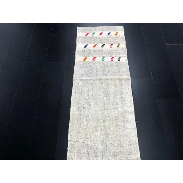 Natural Turkish Handwoven Organic Kilim Runner Rug For Sale - Image 9 of 11