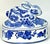 Vintage Chinese Porcelain Blue & White Floral Easter Rabbit Art Oval Dish With Lid For Sale - Image 6 of 8