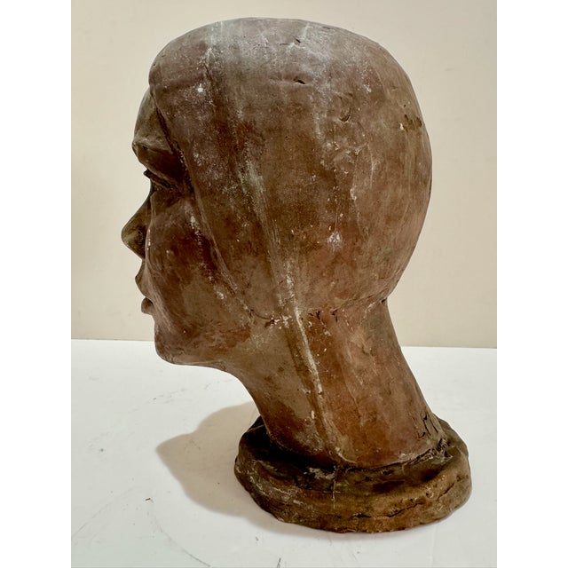 Larry Mohr Plaster Expressionist Face Bust Sculpture Signed From Artist Estate For Sale In Atlanta - Image 6 of 10