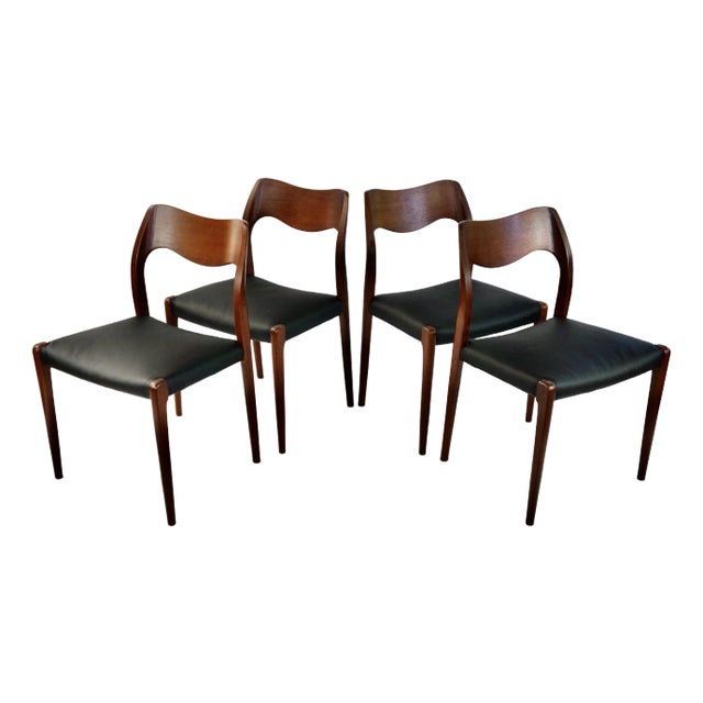 Mid 20th Century Niels Otto Moller Teak Chairs Model 71- Sold Individually For Sale