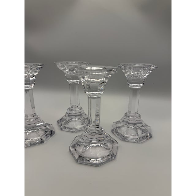 Villeroy & Boch Late 20th Century Villeroy & Boch Crystal Candlestick Set of Four For Sale - Image 4 of 10
