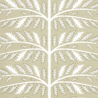 Sample - Schumacher x Neisha Crosland Thistle Wallpaper in Neutral For Sale