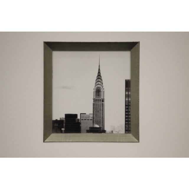 Classic B&W photo depicting the iconic Chrysler Bldg in a custom 'shadow box' silver gilt frame!