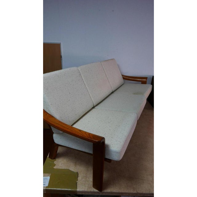 Large Danish Three-Seater Sofa in Teak and Wool from Poul Jeppesens Møbelfabrik, 1970s For Sale - Image 6 of 15