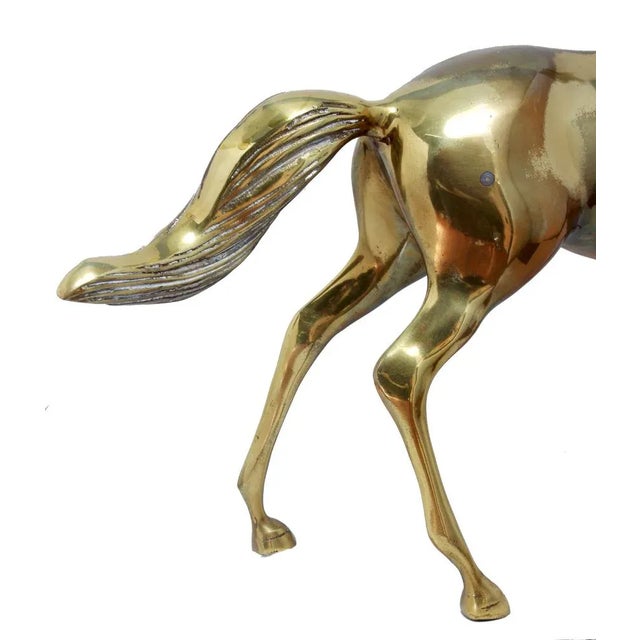 1970s Vintage Brass Horse For Sale - Image 6 of 7