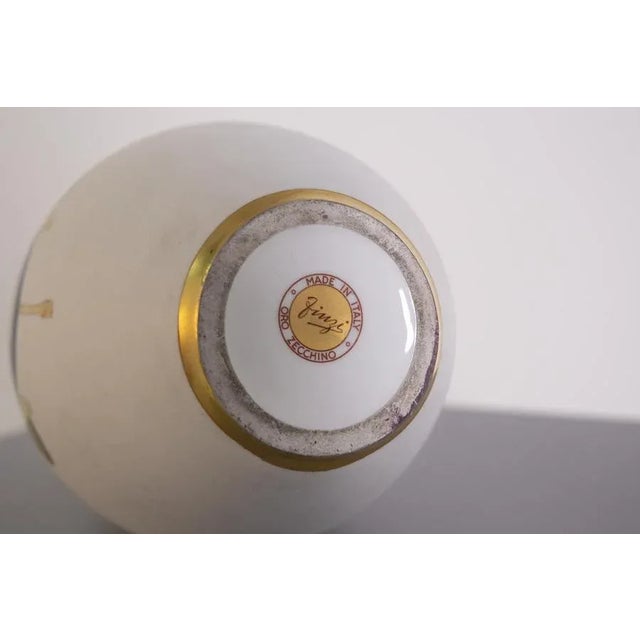Vase in Pure Gold and Porcelain by Arrigo Finzi, 1950s For Sale - Image 9 of 10
