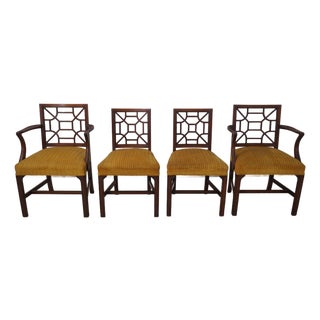 Set of 4 Henredon Vintage Mahogany Dining Room Chairs For Sale
