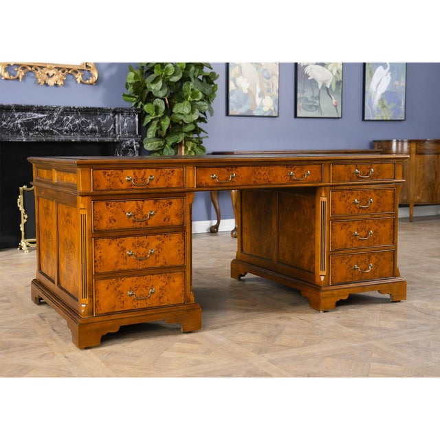 Brown Country Estate Partners Desk For Sale - Image 8 of 16